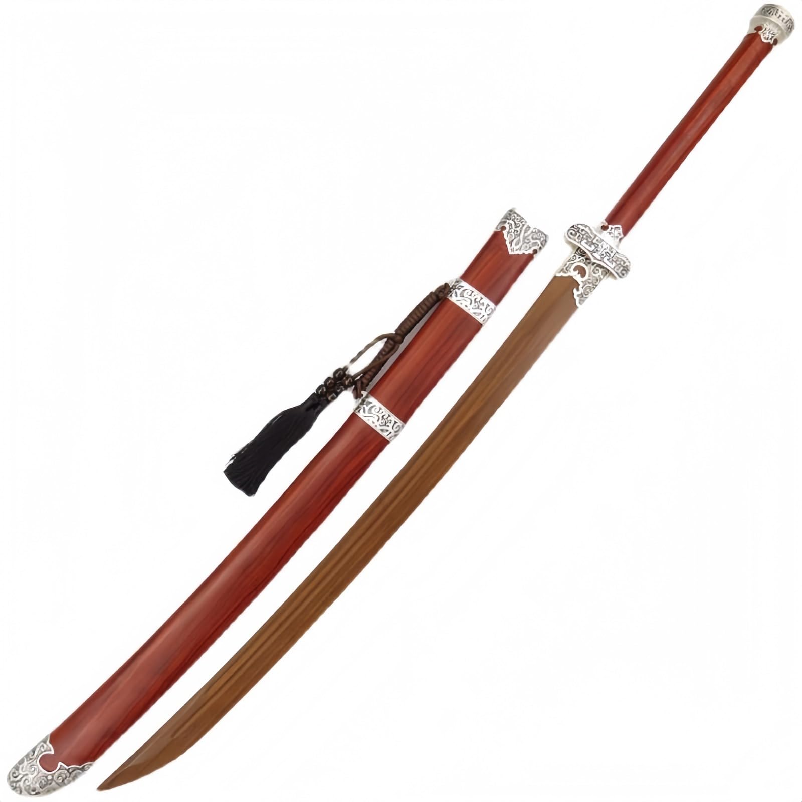Amazon | Sutenno 木刀 中国風 木剣 鞘付き 唐刀 居合刀 木製 全長さ