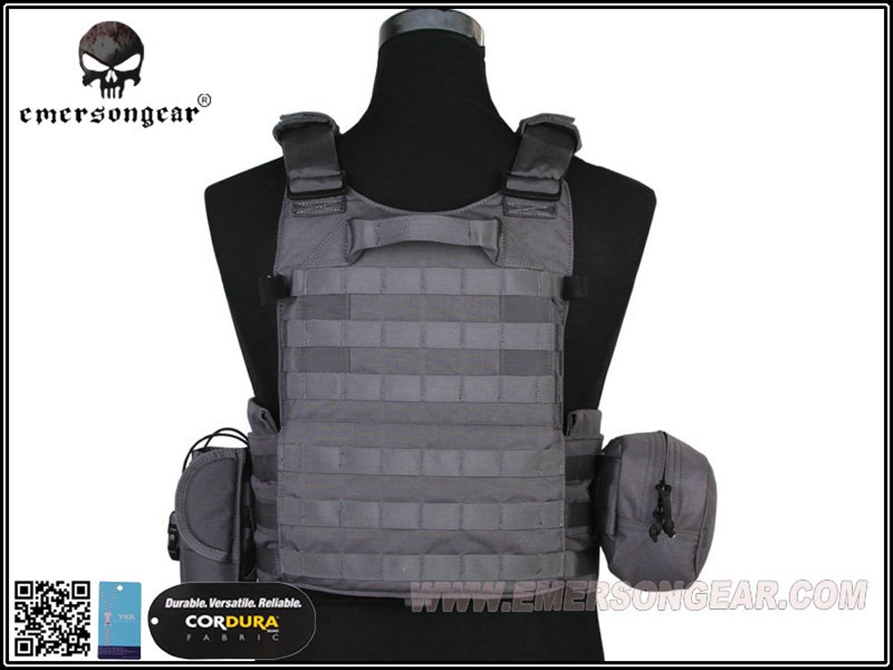 Amazon | EMERSON LBT6094Aスタイル プレートキャリア 3ポーチ付 Wolf