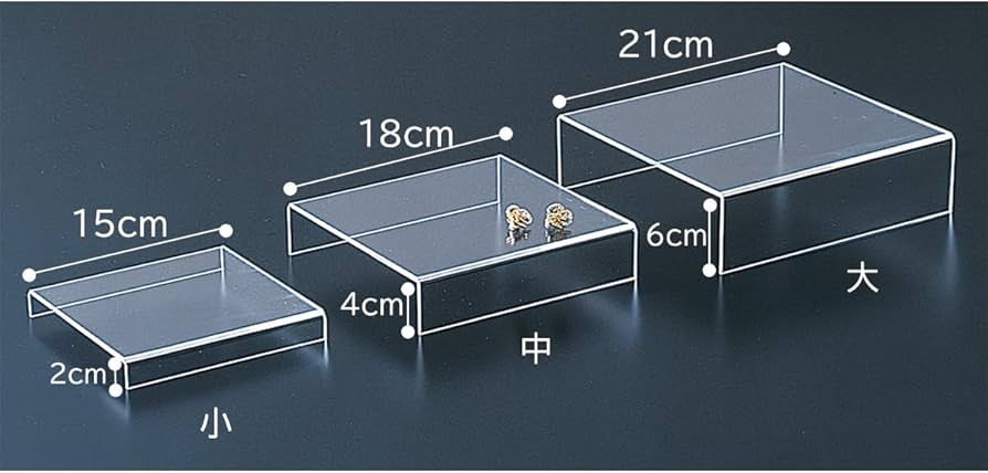 Amazon | 【2個】アクリルステージ 透明 中 幅18×奥行18×高さ4cm