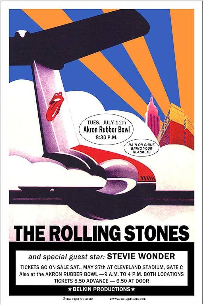 Amazon.com: Raw Sugar Art Studio Rolling Stones/Stevie Wonder 1972