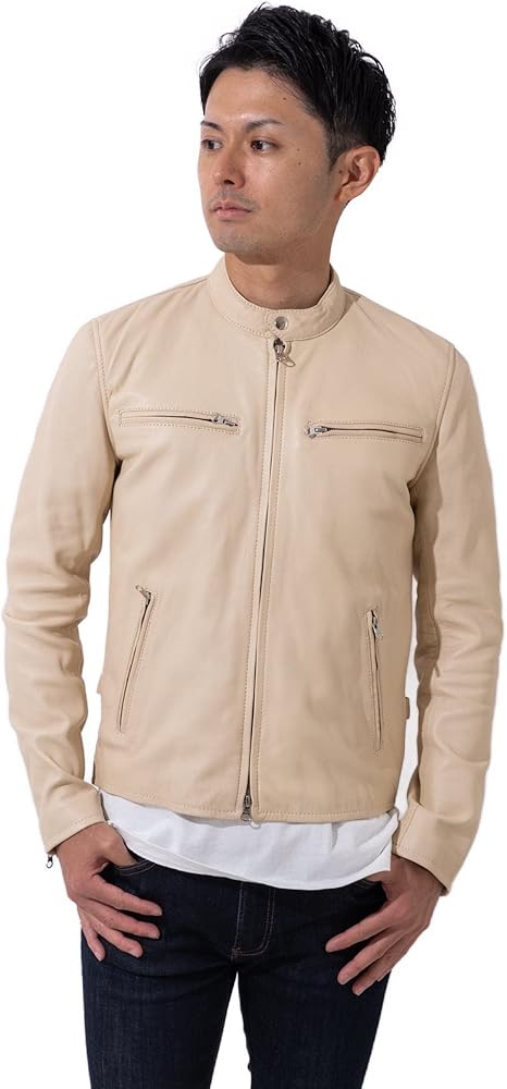 Amazon | フリーダムレザー 革ジャン メンズ シングルライダース