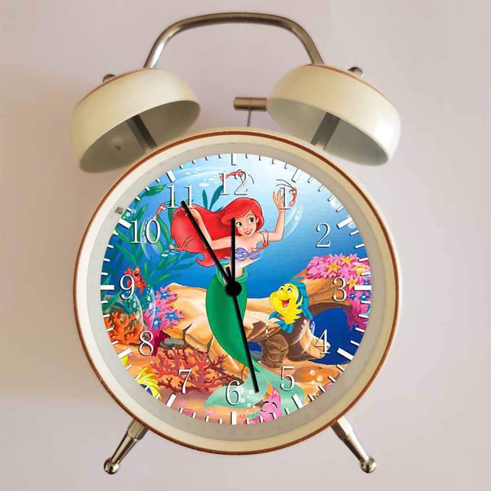 Amazon.co.jp: 白の目覚まし時計 リトル・マーメイドアリエルW152大