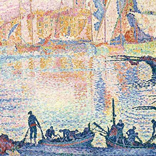 Amazon.co.jp: シニャック『サン=トロペの港』高精彩工芸画+手彩 風景