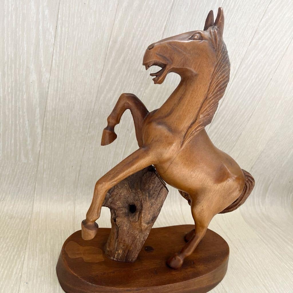 Amazon.co.jp: 飼い主求む木製馬オブジェ木彫りインテリア置物レトロ