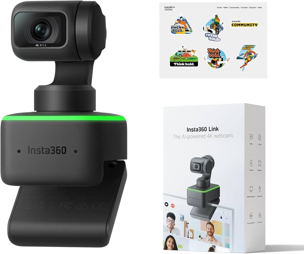 Amazon.co.jp: Insta360 Link Webカメラ 公式ステッカー集付き 4K PTZ