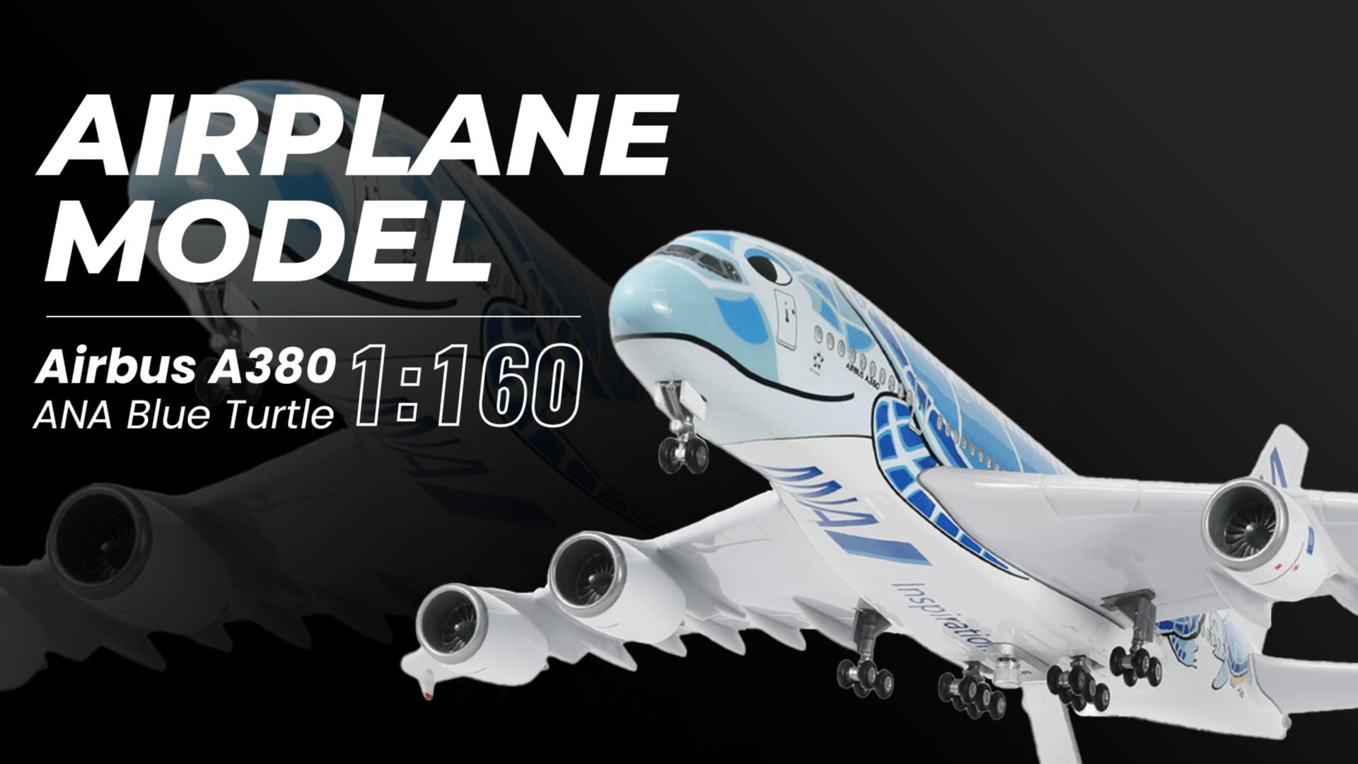Amazon.com: QIYUMOKE 1/160 A380 for ANA Blue Turtle Airplane Model