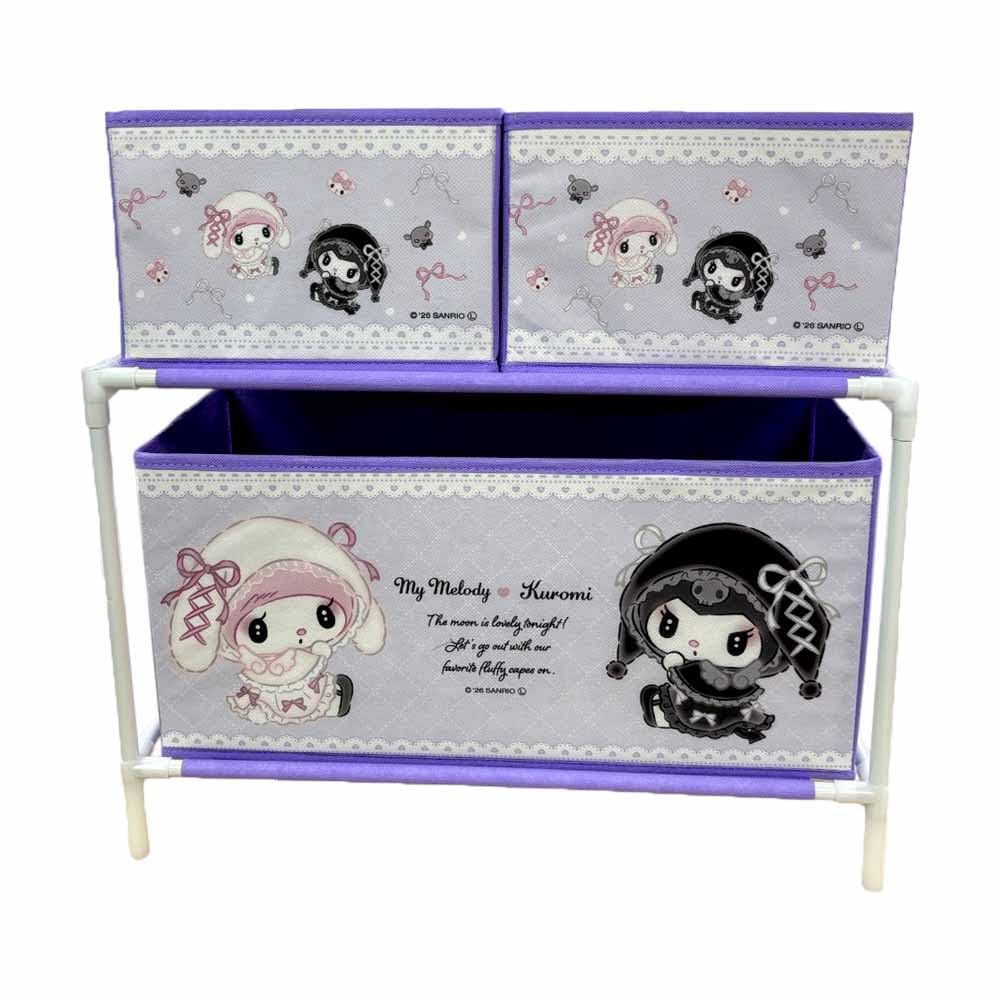 Amazon.co.jp: マイメロ クロミ 月夜のメロクロ 3ボックス付き 収納