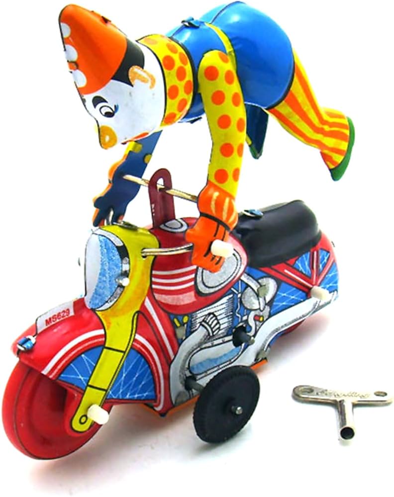 Amazon.co.jp: スペインのピエロ車 ブリキのおもちゃ 写真小道具