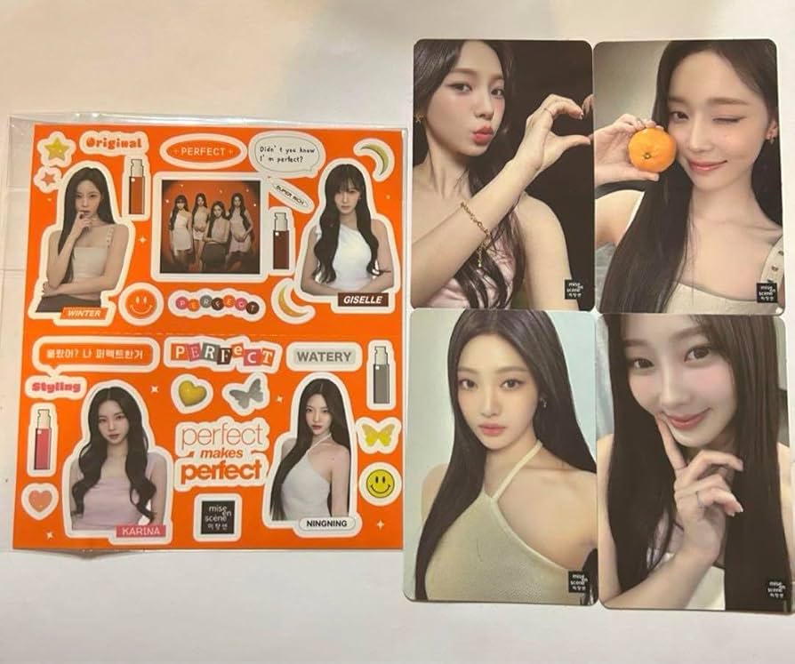 Amazon.co.jp: aespaエスパ サイン入りトレカ4枚 ステッカーセット