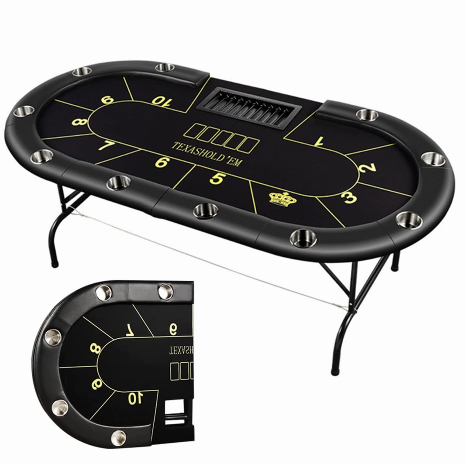 Amazon.co.jp: ポーカーテーブル 折りたたみ 10人用 テキサス