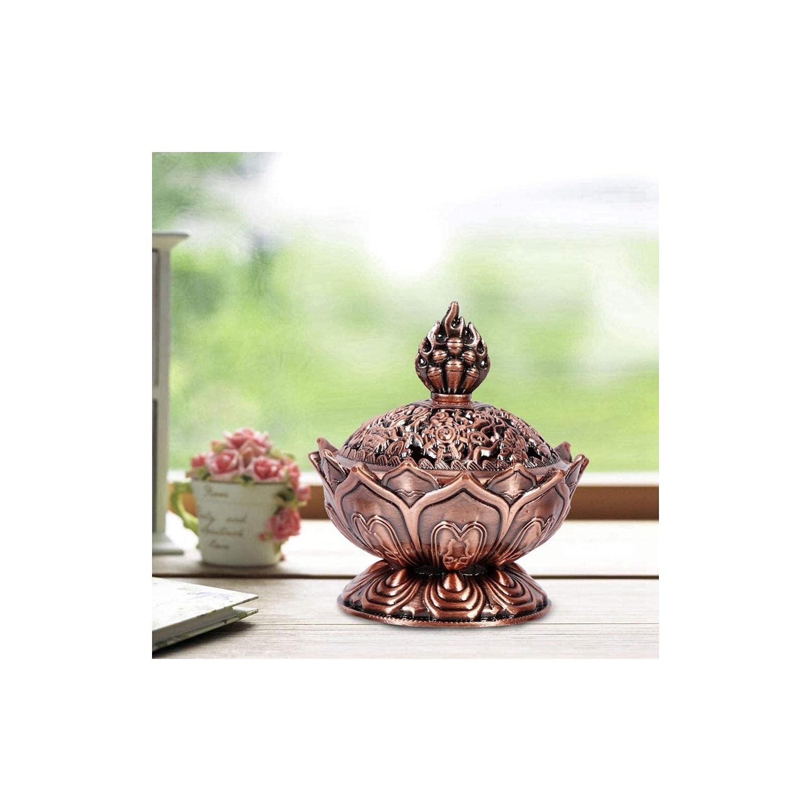 Amazon.co.jp: 香炉 ブロンズ アンティーク 中国アジアンスタイル 蓮の