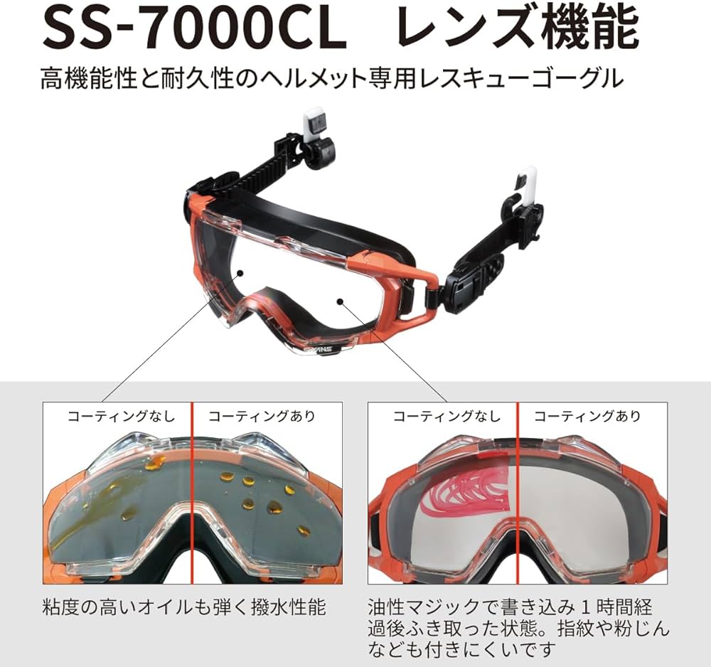 Amazon | 山本光学 保護ゴーグル SS-7000CL クイックベルト(ヘルメット