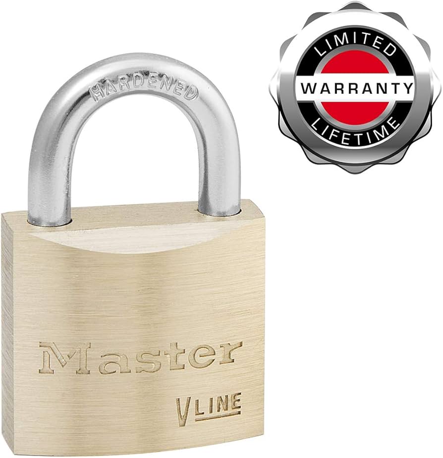 Master Lock 4130KA-314 Key Padlock with Brass Body, Gold, 4,9 x 3