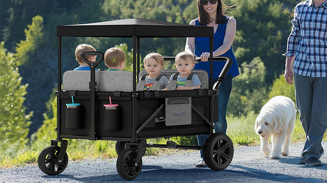 Amazon.com : MomZi 4 Seater Wagon Stroller with Removable Canopy