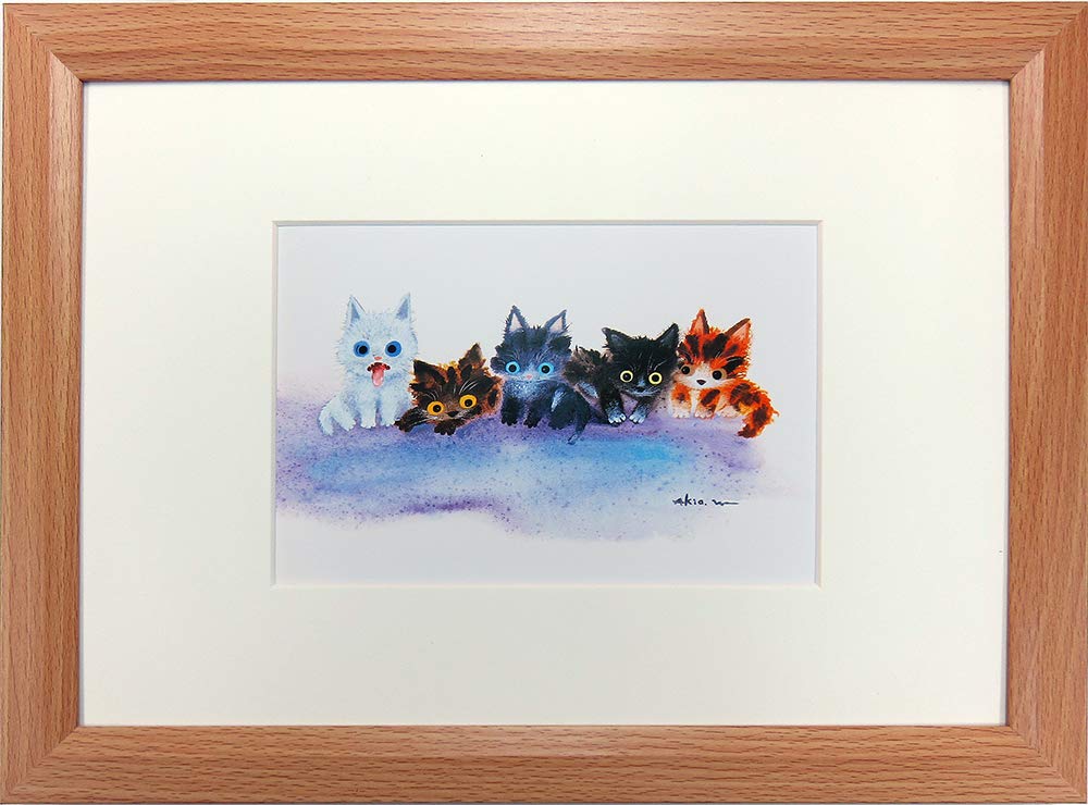 Amazon | 渡辺あきお◇【ねこ フレンド】アートプリント◇額付 | 渡辺