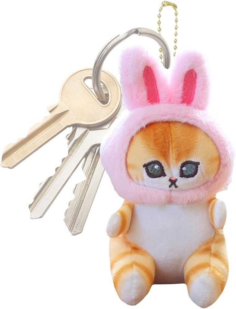 Amazon.co.jp: [Lmyit] かわいい猫のぬいぐるみキーホルダー、猫の