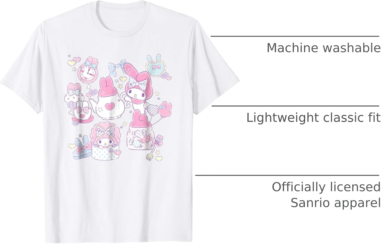Amazon.com: My Melody Tea Party with Friends Tee Shirt T-Shirt