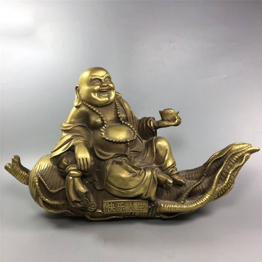 Amazon.co.jp: 開運七福神 布袋様 弥勒仏像 弥勒菩薩 銅製 風水置物