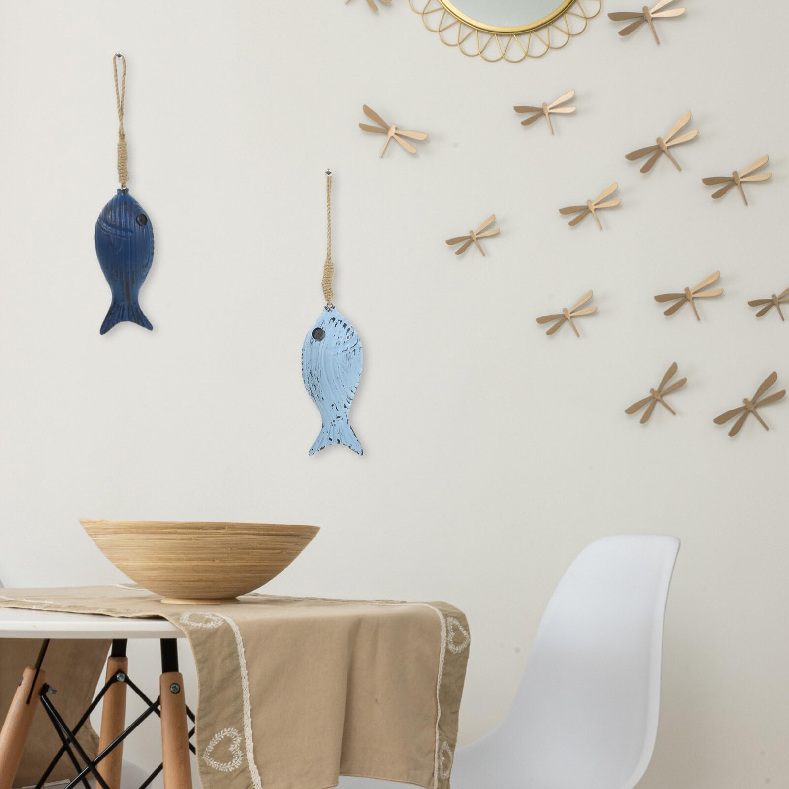 Amazon.co.jp: MAGICLULU 木製 魚 壁 装飾7木7魚7壁7吊り下げ7飾り7魚7