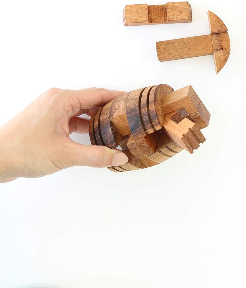 Amazon.co.jp: 木製 立体パズル ウッドパズル 樽型 約W7×7×H6cm