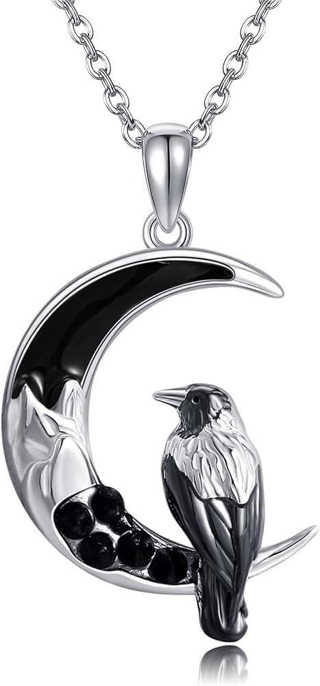 Amazon.com: ONEFINITY Raven Crow Necklace 925 Sterling Silver
