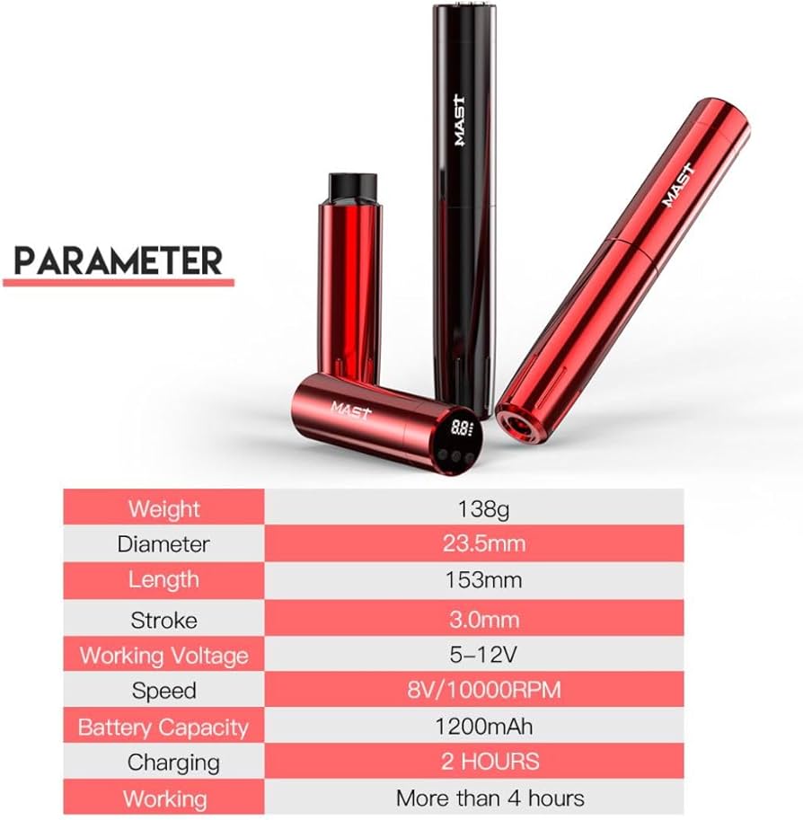 Amazon | マストツアーY22コードレスタトゥーペンマシンキット-プロ