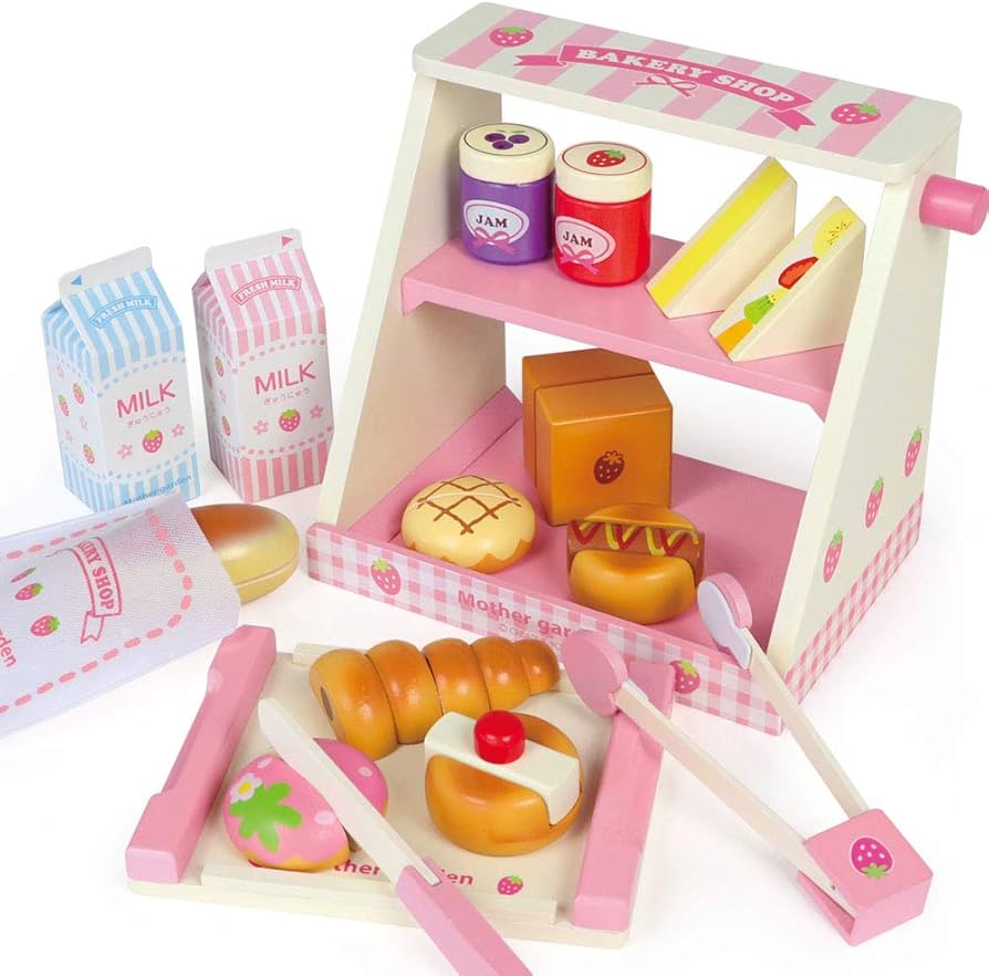 Amazon.co.jp: マザーガーデン 木のおままごと プレミアムセット パン