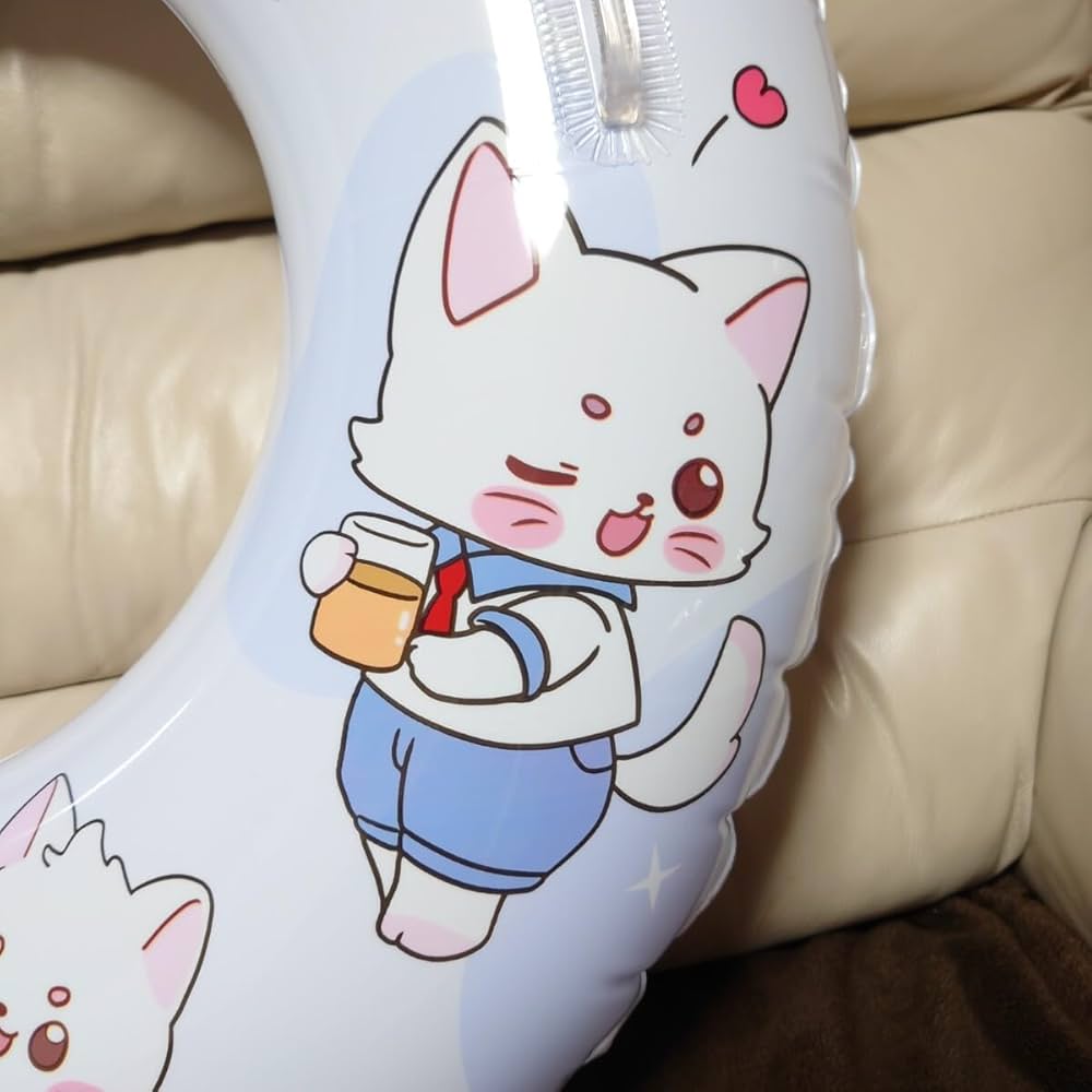 Amazon.co.jp: 空ビ 空気ビニール 浮き輪 90cm セーラーねこ ブルー