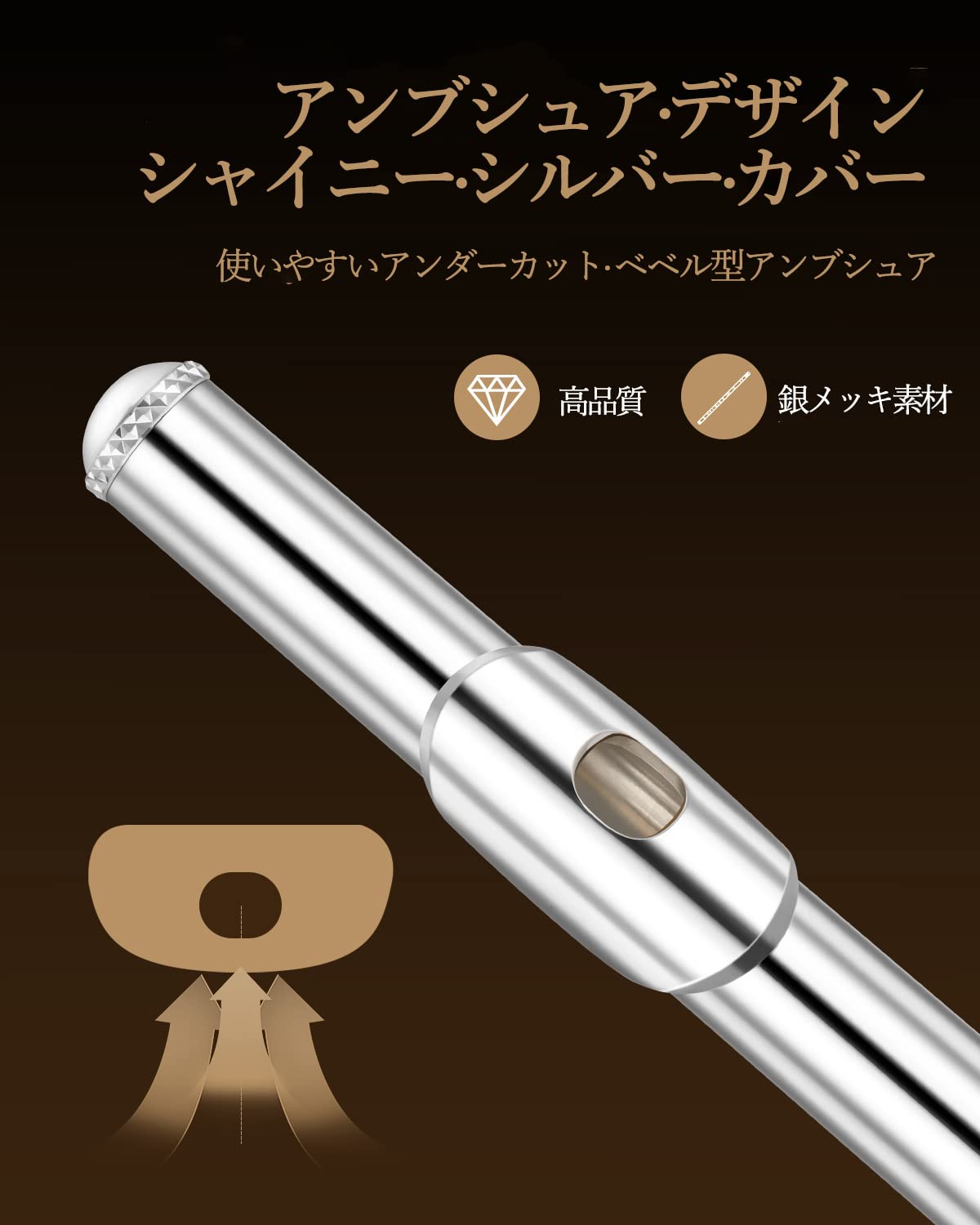 Amazon | Eastar フルート カバードキー 銀メッキ 16穴 Eメカ付き