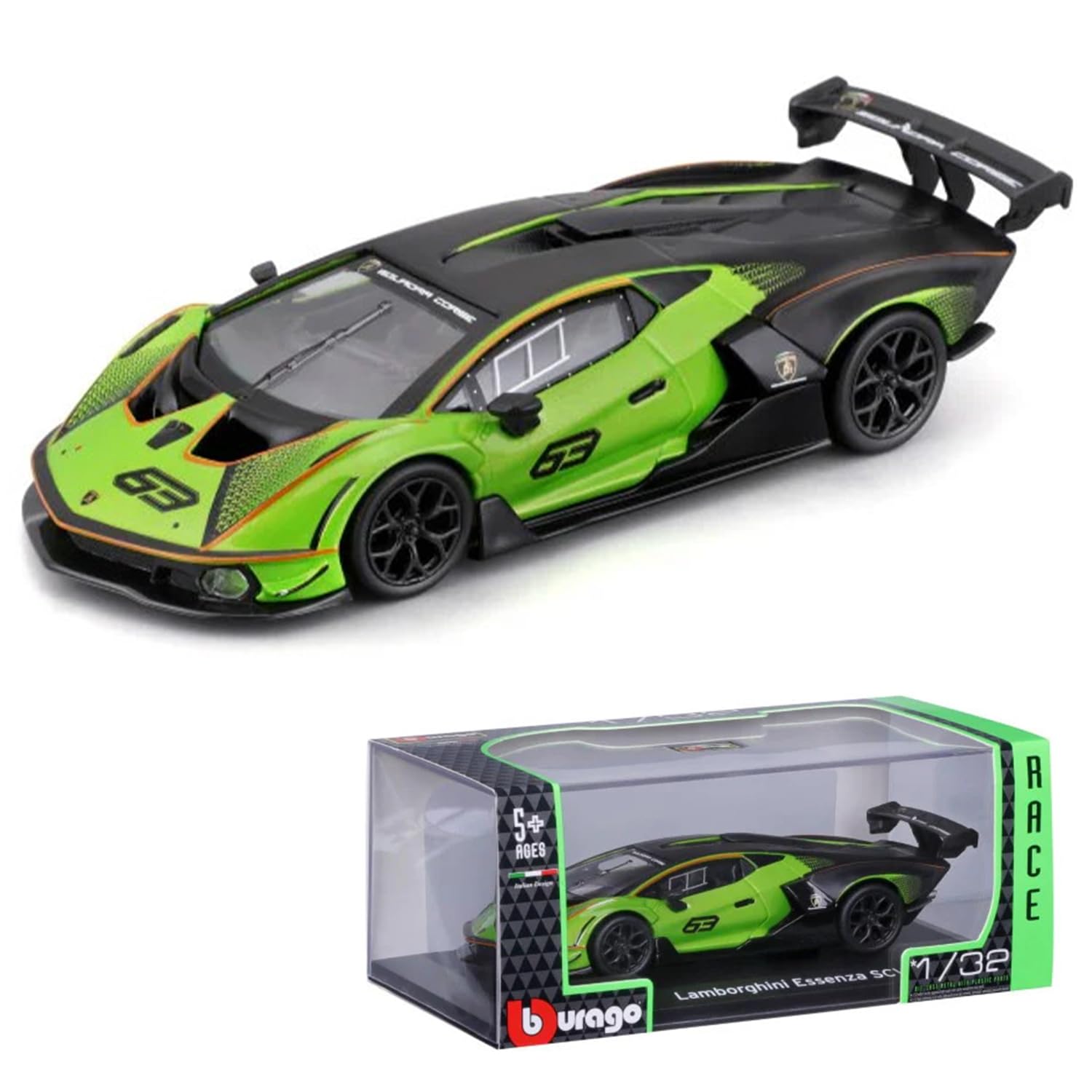 Amazon.com: Bburago 18-41161 1:32 Lamborghini Essenza SCV12, Green
