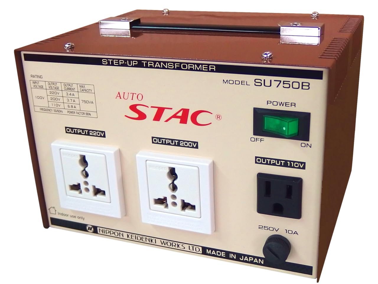Amazon.co.jp: AUTO STAC SU750B 変圧器 ステップアップトランス 100V