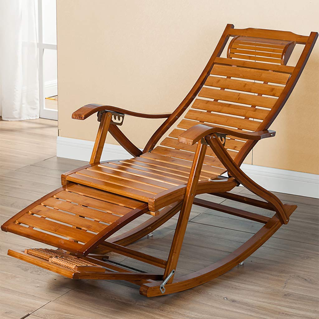 Amazon.co.jp: 竹製ロッキングチェア、リラックスリクライニングチェア
