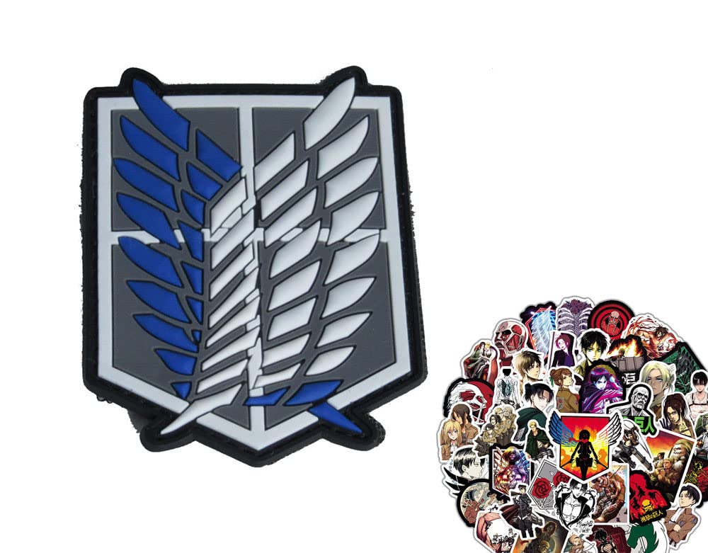 Amazon | 進撃の巨人 ワッペン ベルクロ パッチ 防水 調査兵団 駐屯