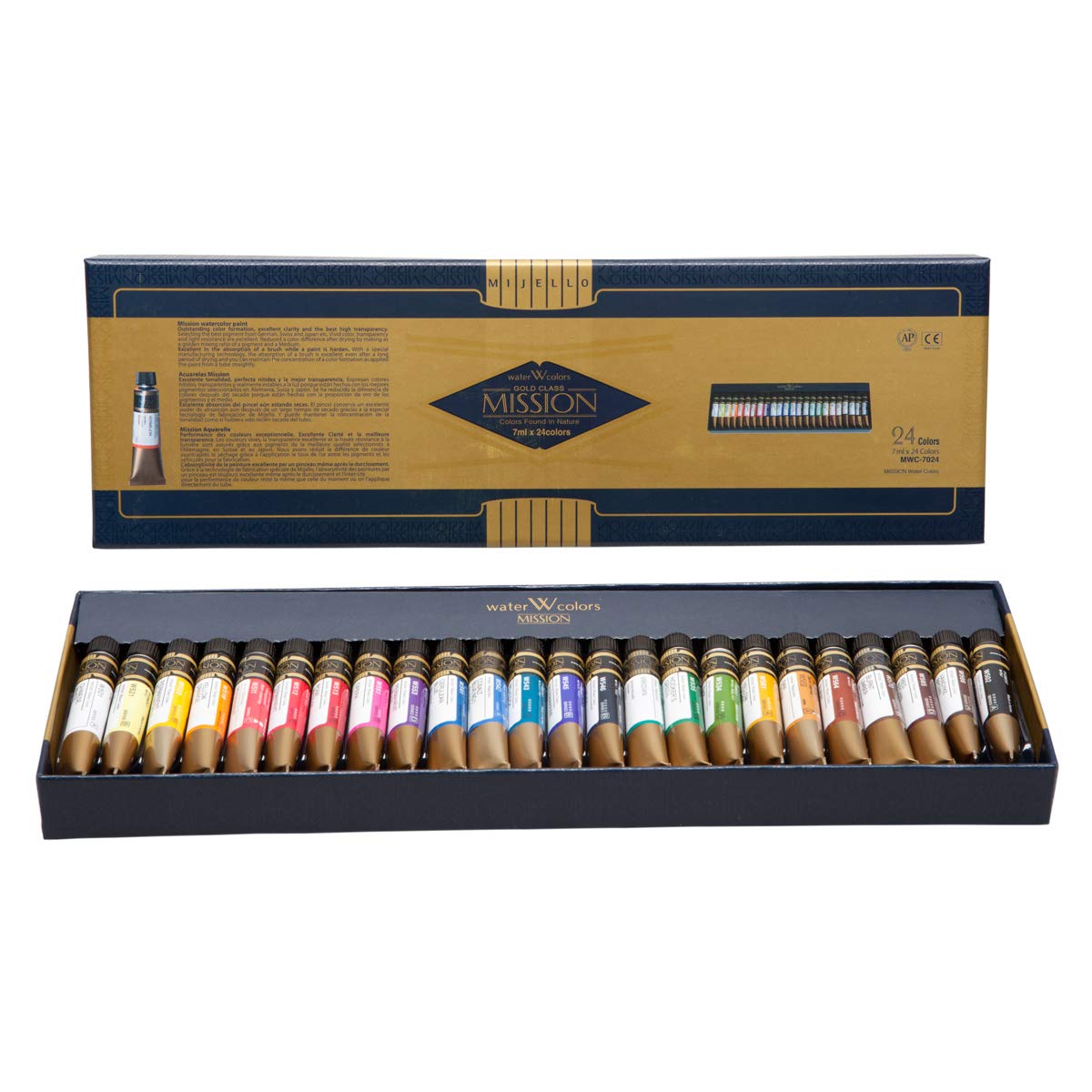 Amazon.co.jp: ミッションゴールドクラス 水彩絵具 7ml×24色セット