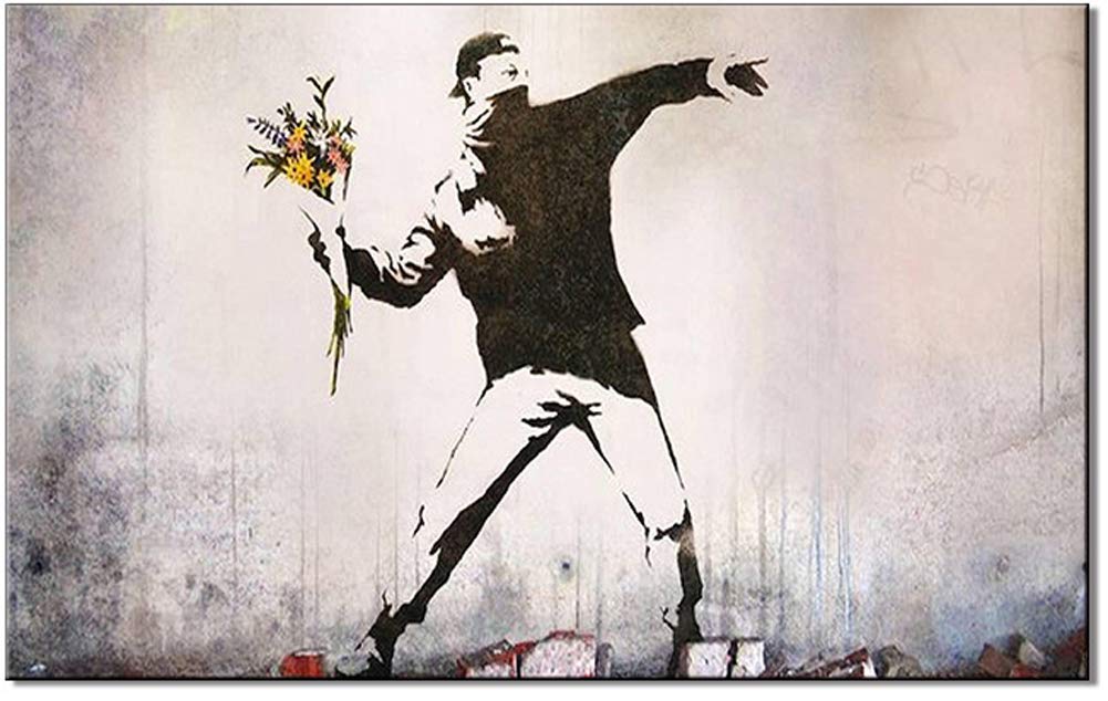 Amazon.co.jp: ZENDA Love Is In The Air ストリートアート バンクシー