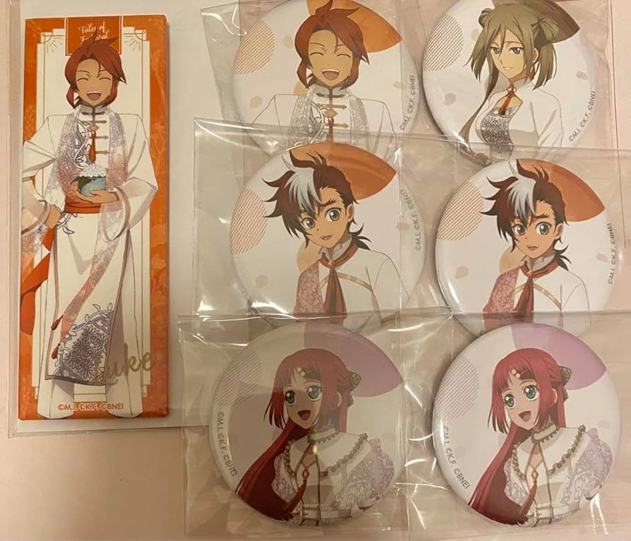 Amazon.co.jp: テイルズ ルーク ティア カイウス ルビア 缶バッジ