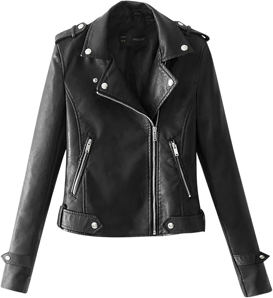 Amazon | 革ジャン レディース PUレザージャケット レディース