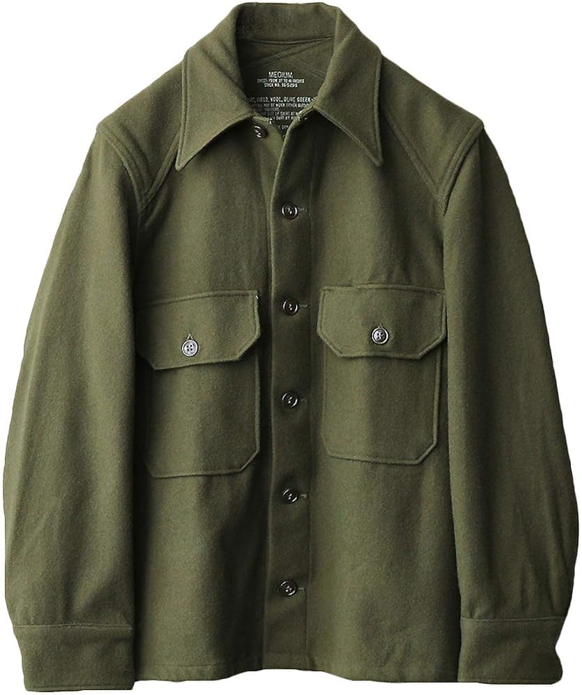 Amazon | 実物 デッドストック 米軍 ヴィンテージ ウールシャツ OG-108