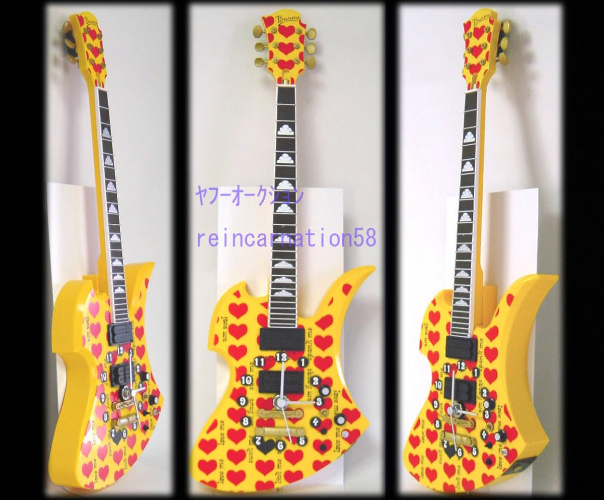 Amazon.co.jp: XJAPAN hide ギター型ウォールクロック イエローハート