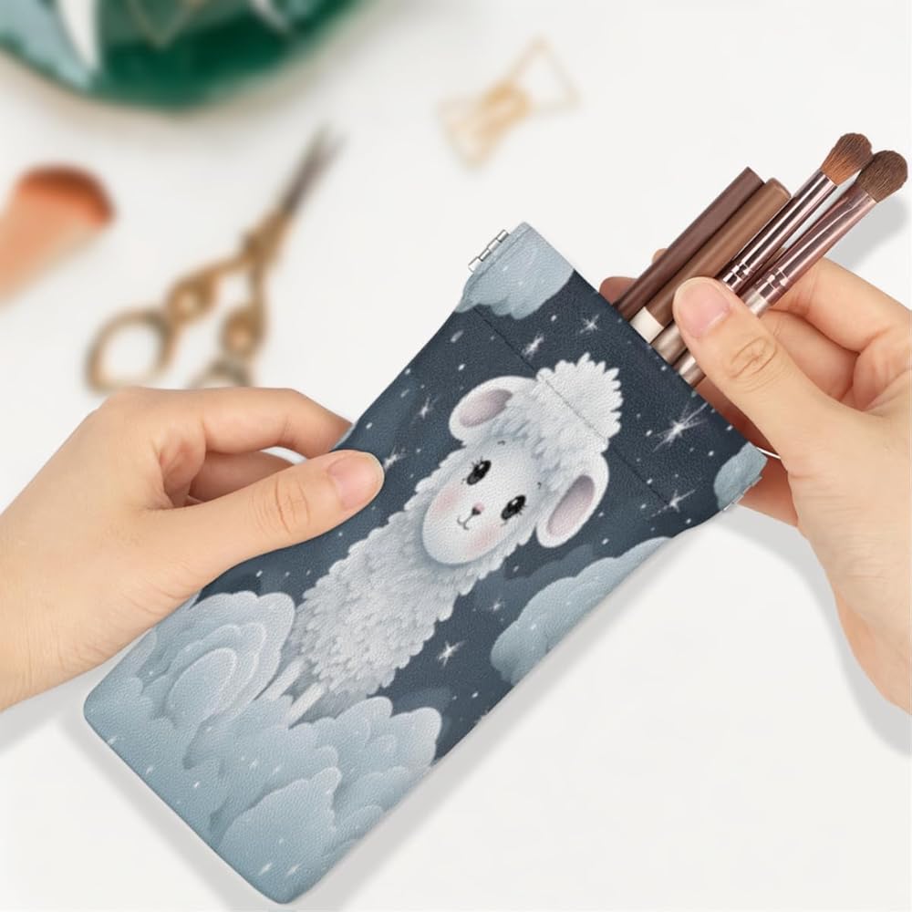 GzLeyigou Glasses Case Cartoon Lamb Sunglasses Case Pouch Double