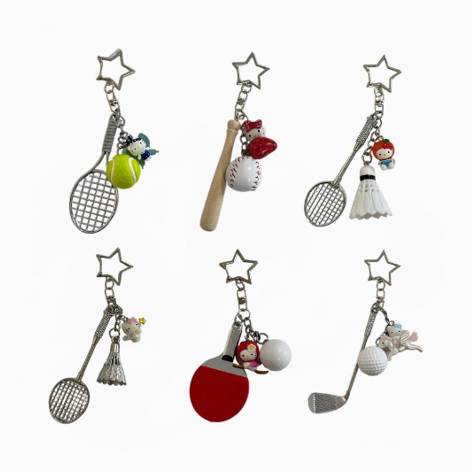 Amazon.co.jp: スポーツシリーズ 星 キーホルダー ハローキティ 野球