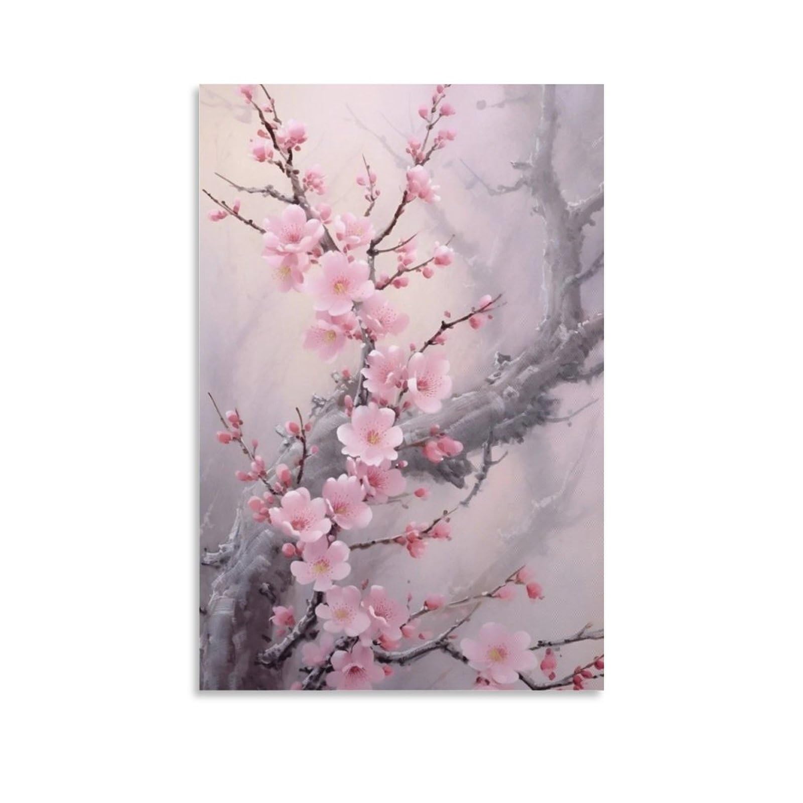 Amazon.co.jp: 絵画 咲く梅の花インテリア 絵画 自然な調和 伝統的な花