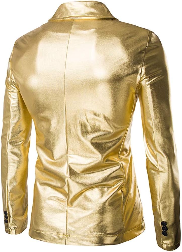 Amazon.co.jp: [ZXEZ] ゴールドスーツメンズ 上下セット セットアップ