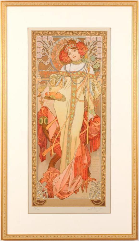 Amazon | アルフォンス・ミュシャ 「四季・秋」 リトグラフ 複製版画