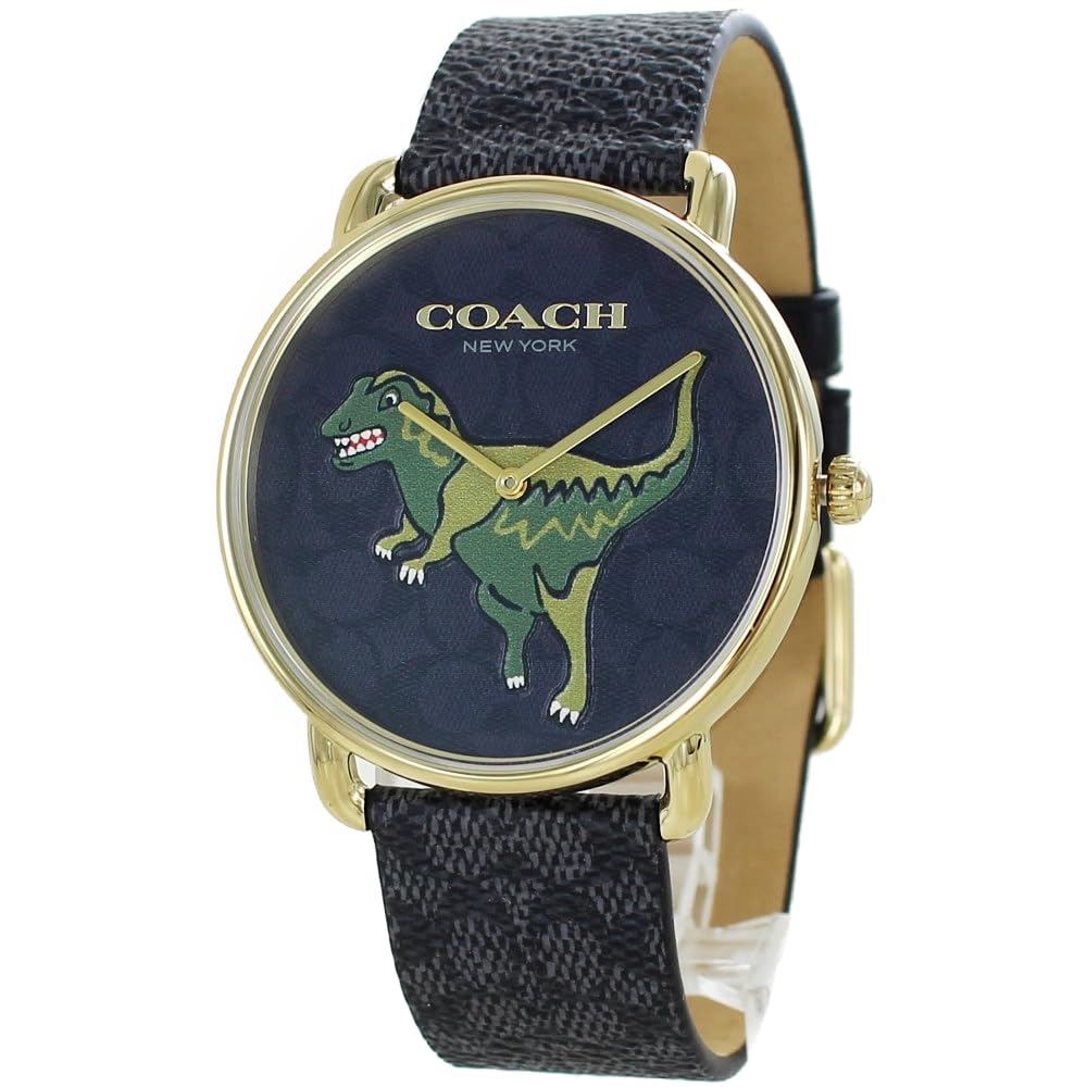Coach Elliott Rexy Dinosaur Leather Strap Watch 14602672