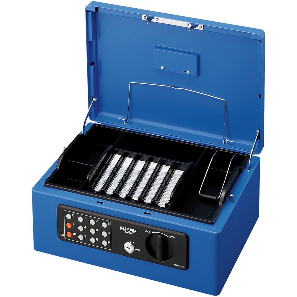 Amazon | コクヨ 手提げ金庫 テンキー付 青 A4 CB-T11B | 金庫・金庫