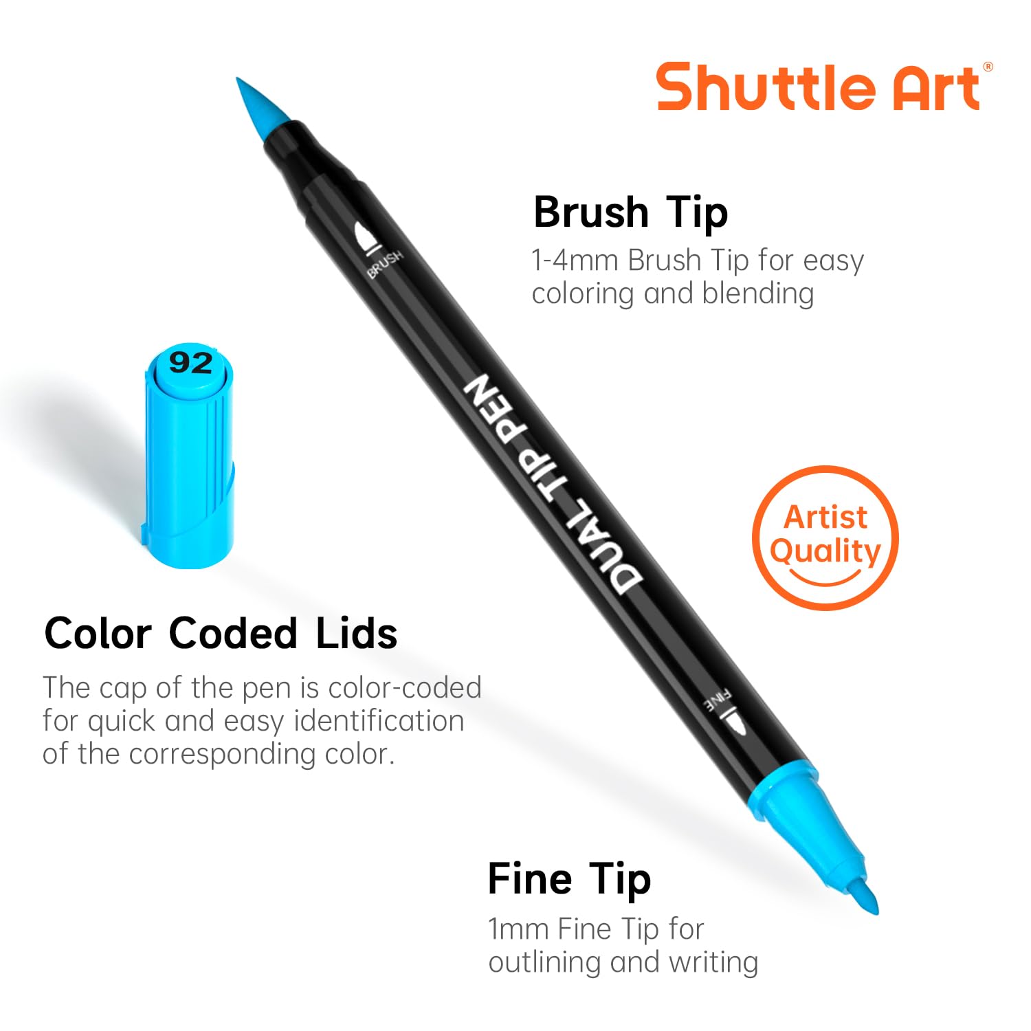 Amazon | Shuttle Art 水彩毛筆 水性ペン 30色セット 筆ペン カラー