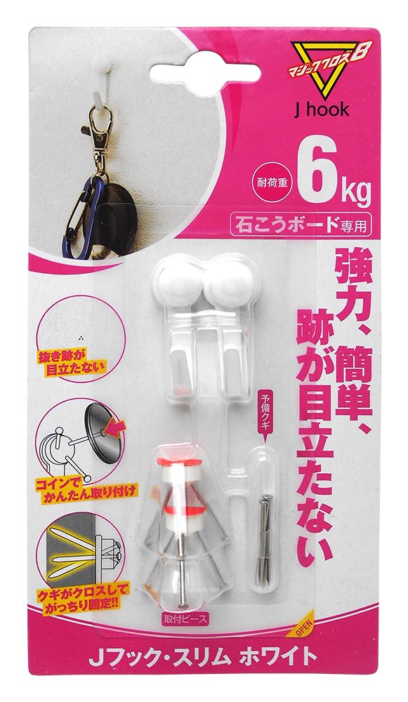Amazon | 日軽産業 石膏ボード フック マジッククロス8 J hook スリム
