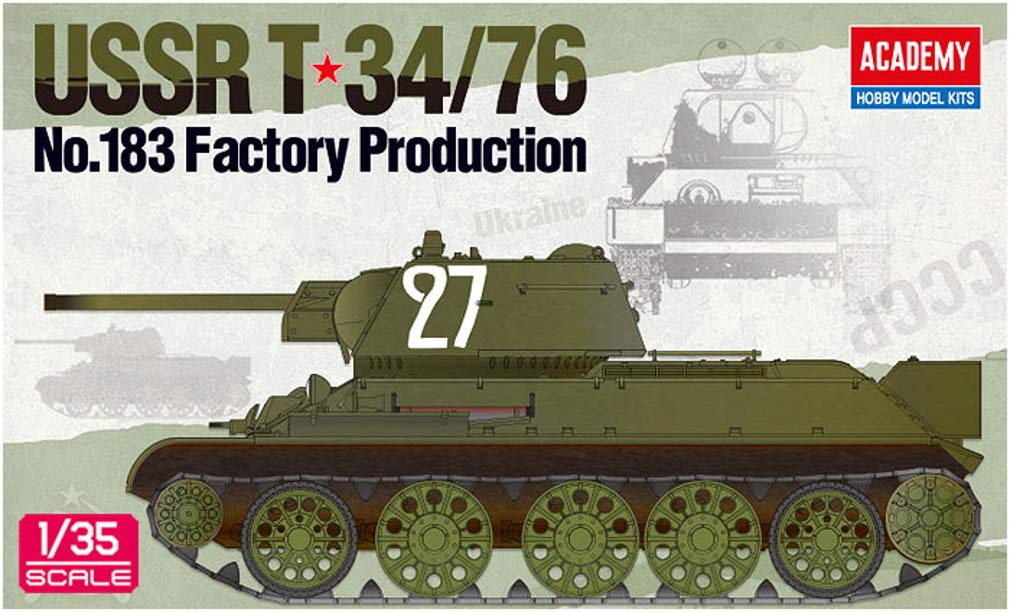 Amazon.com: Academy 1:35 - T-34/76 No. 183 Factory Production