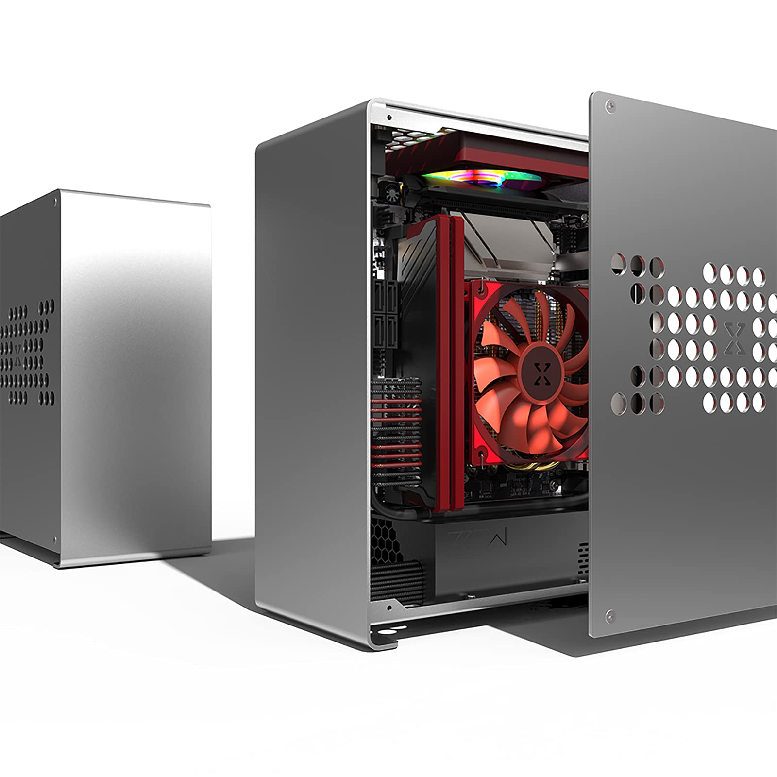 Amazon.com: Mini-ITX Case Aluminum, Desktop Computer Case Silver